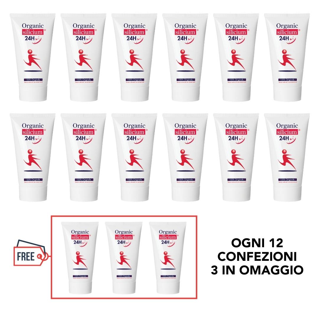 Crema Organic silicium 24H - 200ml - per dolori muscolari e articolari - Ingredienti naturali