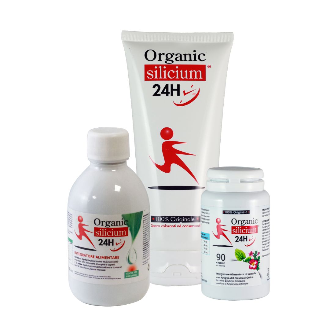 Kit completo Organic silicium 24H - Crema, capsule & Drink - Ingredienti naturali