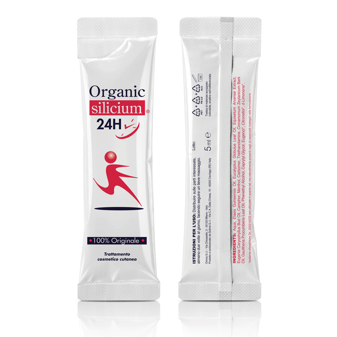 Campione Crema Organic silicium 24H - 5ml - per dolori muscolari e articolari - Ingredienti naturali